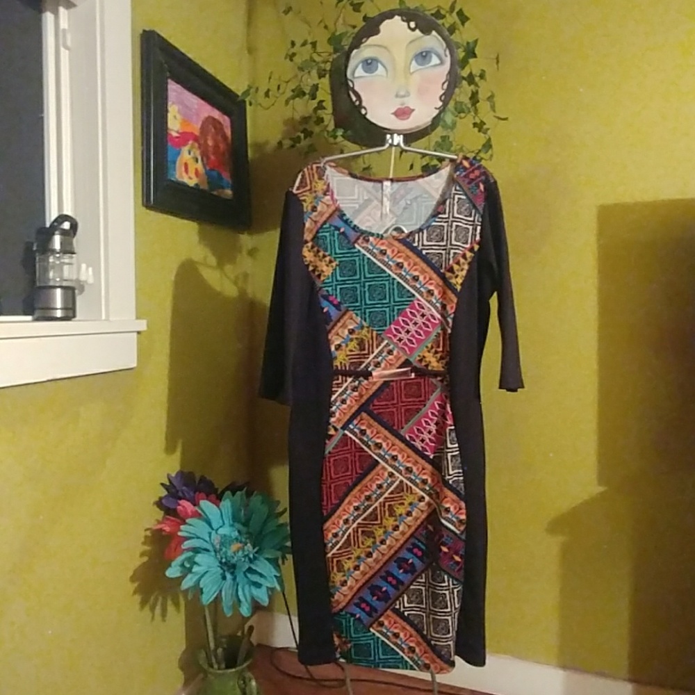 Andrea Missy colorful dress SZ L